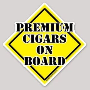 Vinyl Sticker Premium cigars on board 6x6
